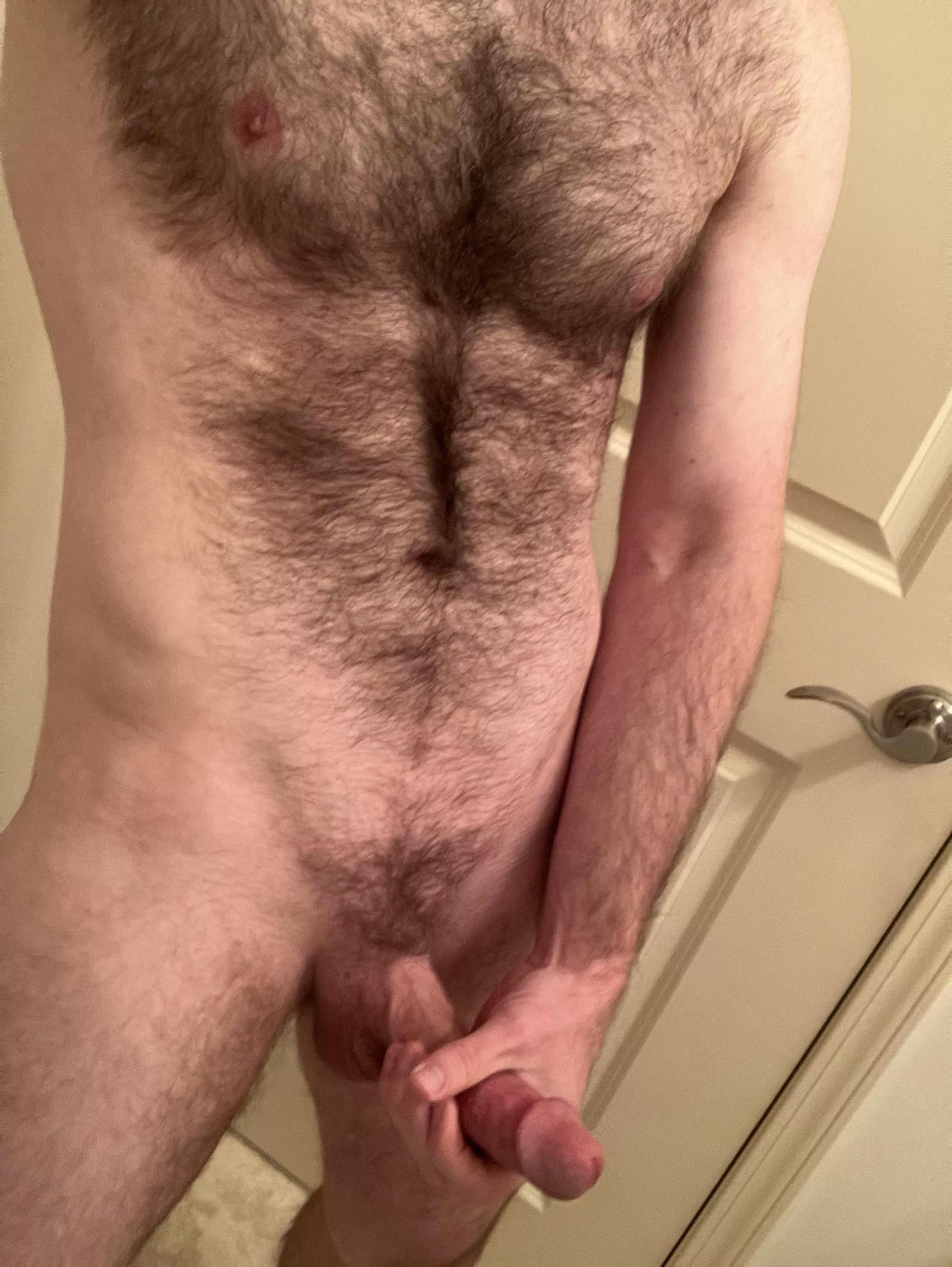 Hairy chest and a cut cock