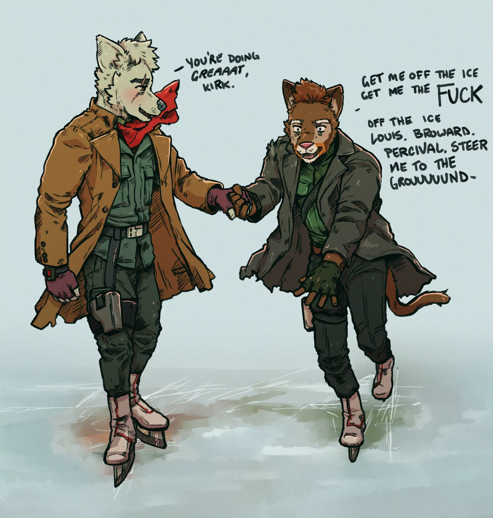 Happy December! Fulfilling a promise ft. Louis and Kirk (original art and characters by DWC Marshal Arts)