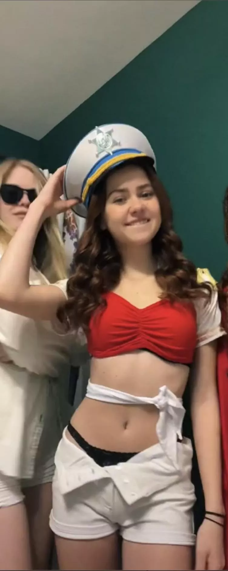 Hottie with her panties showing