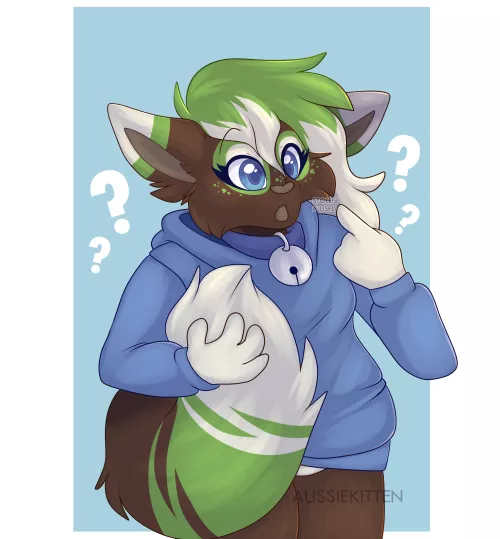 Huh, Me? | [Art by myself @aussie_kitten]