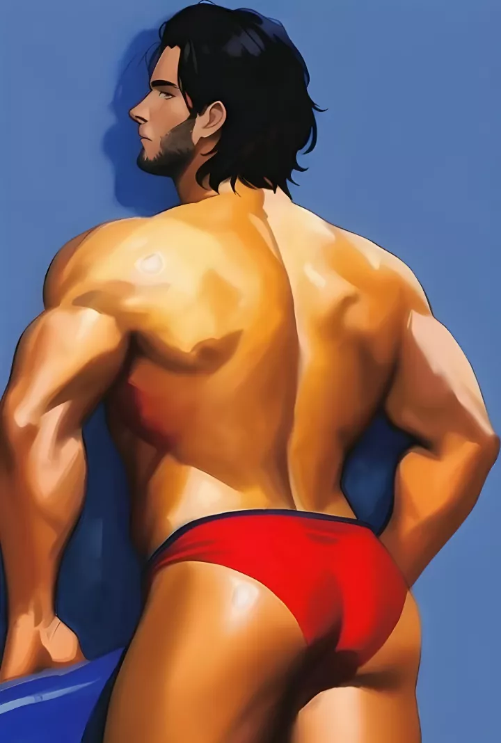 ia,hombre musculoso piel dorada