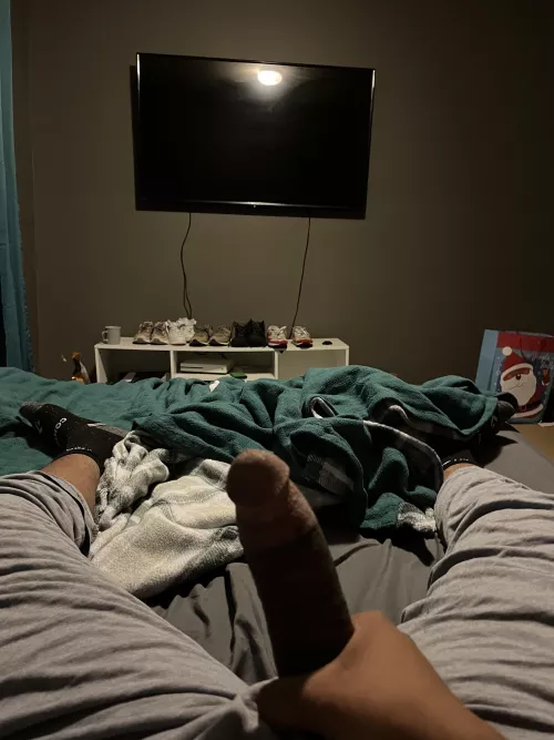 I’m pretty comfy in my pjs, but imagine how comfy I can be with my dick in your mouth.