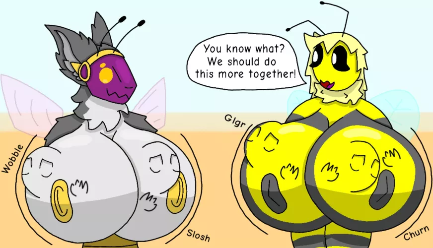 {Image} {breast vore} Honey making duo!