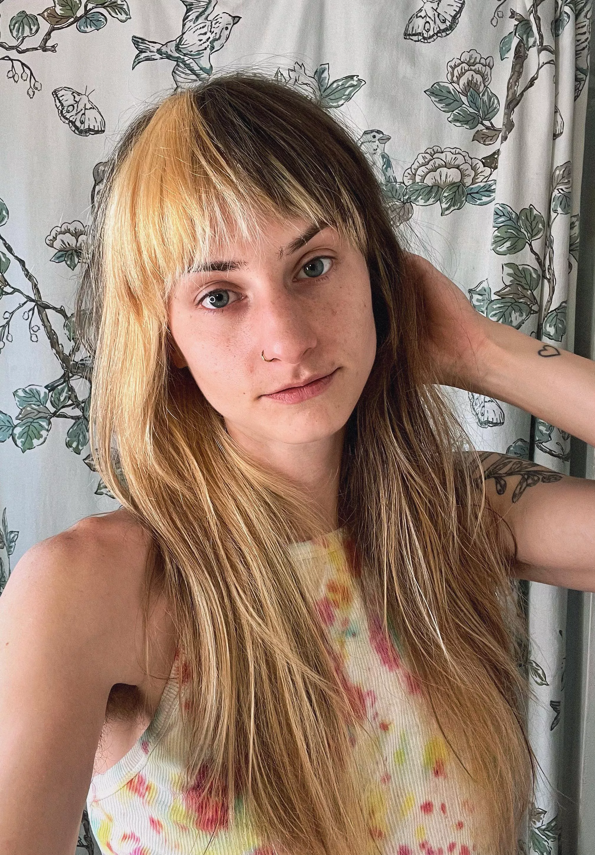 Just bleached half my bangs!