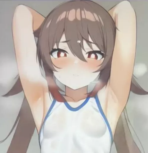 LF Color Source: 1girl, armpit, Hu tao, genshin impact, brown hair, blushes, red eyes