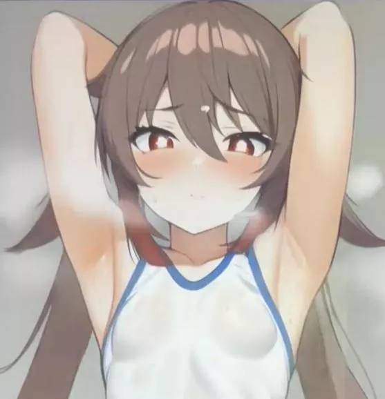 LF Color Source: 1girl, armpit, Hu tao, genshin impact, brown hair, blushes, red eyes