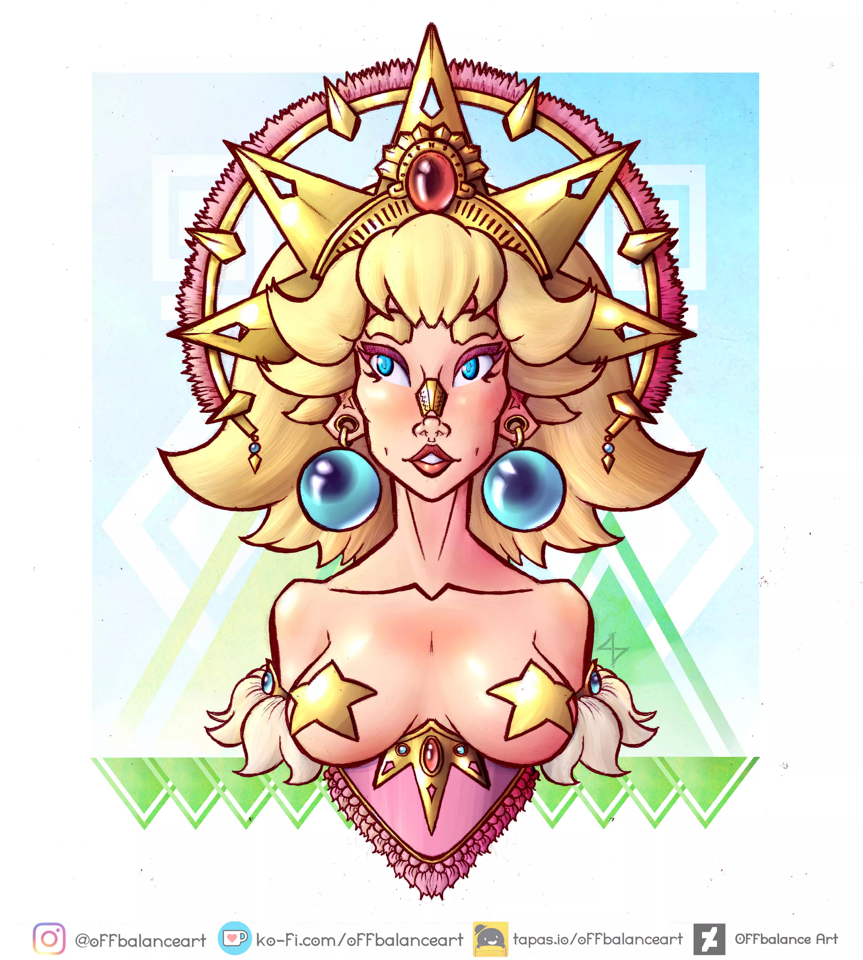 Peach, my style, alts in comments! (Oba/Offbalance Art) [Super Mario Bros.]