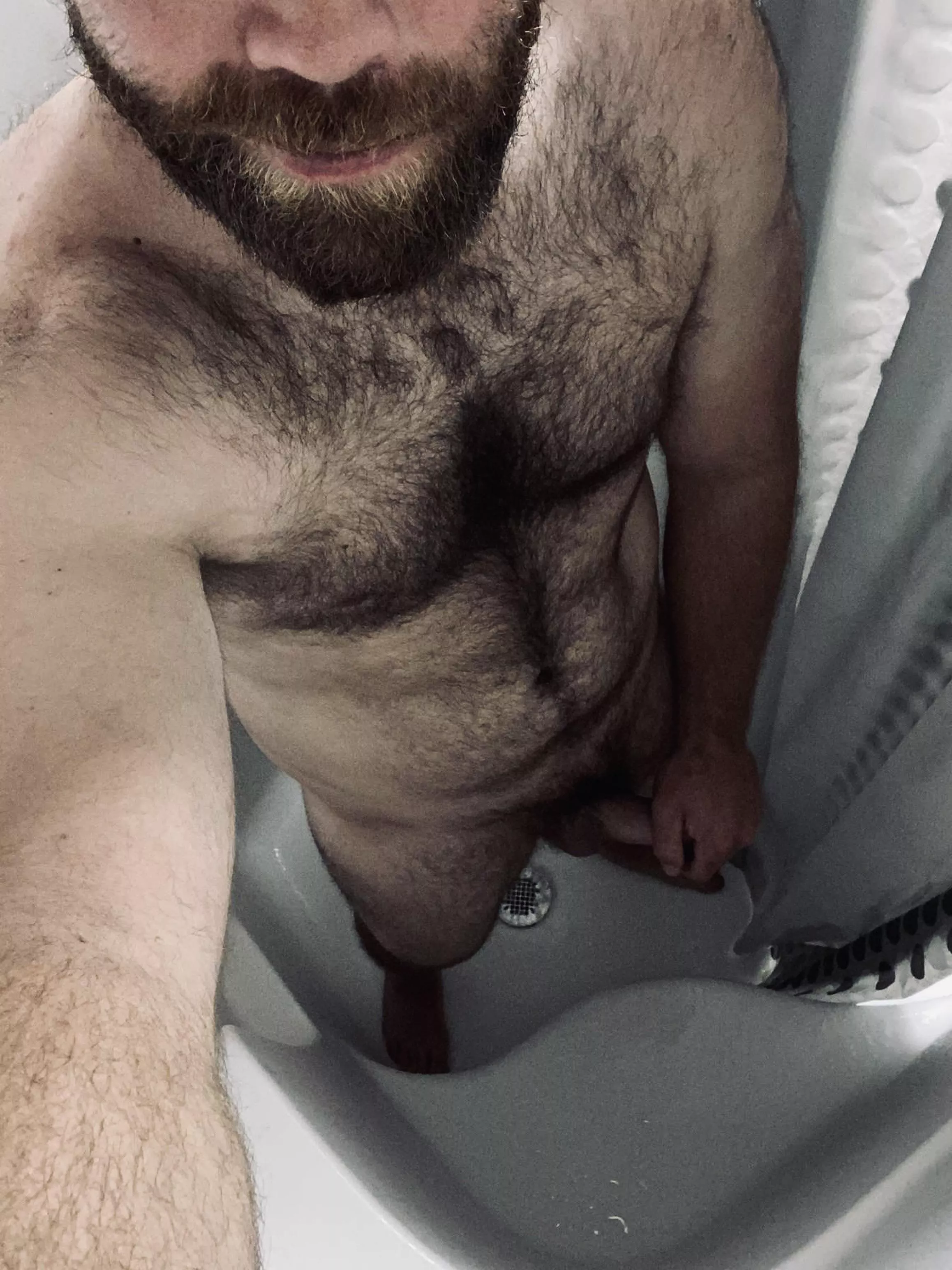 This shower is a bit tight…but this 6’5” dadbod is willing to make room for company!