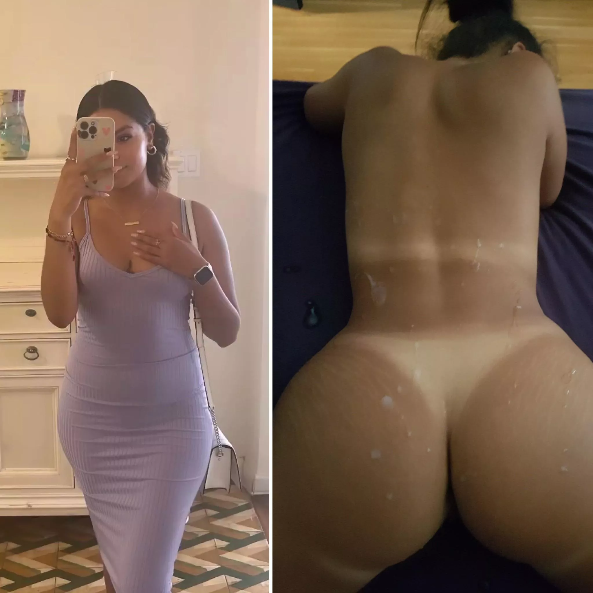 Tight Latina before & after