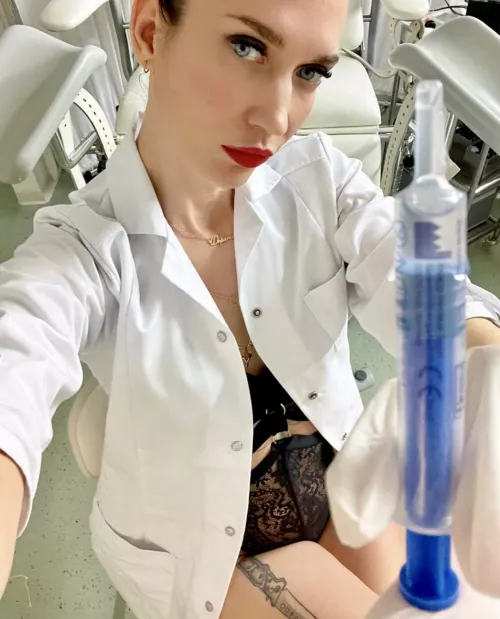 Turn around and drop your pants for nurse Hannah