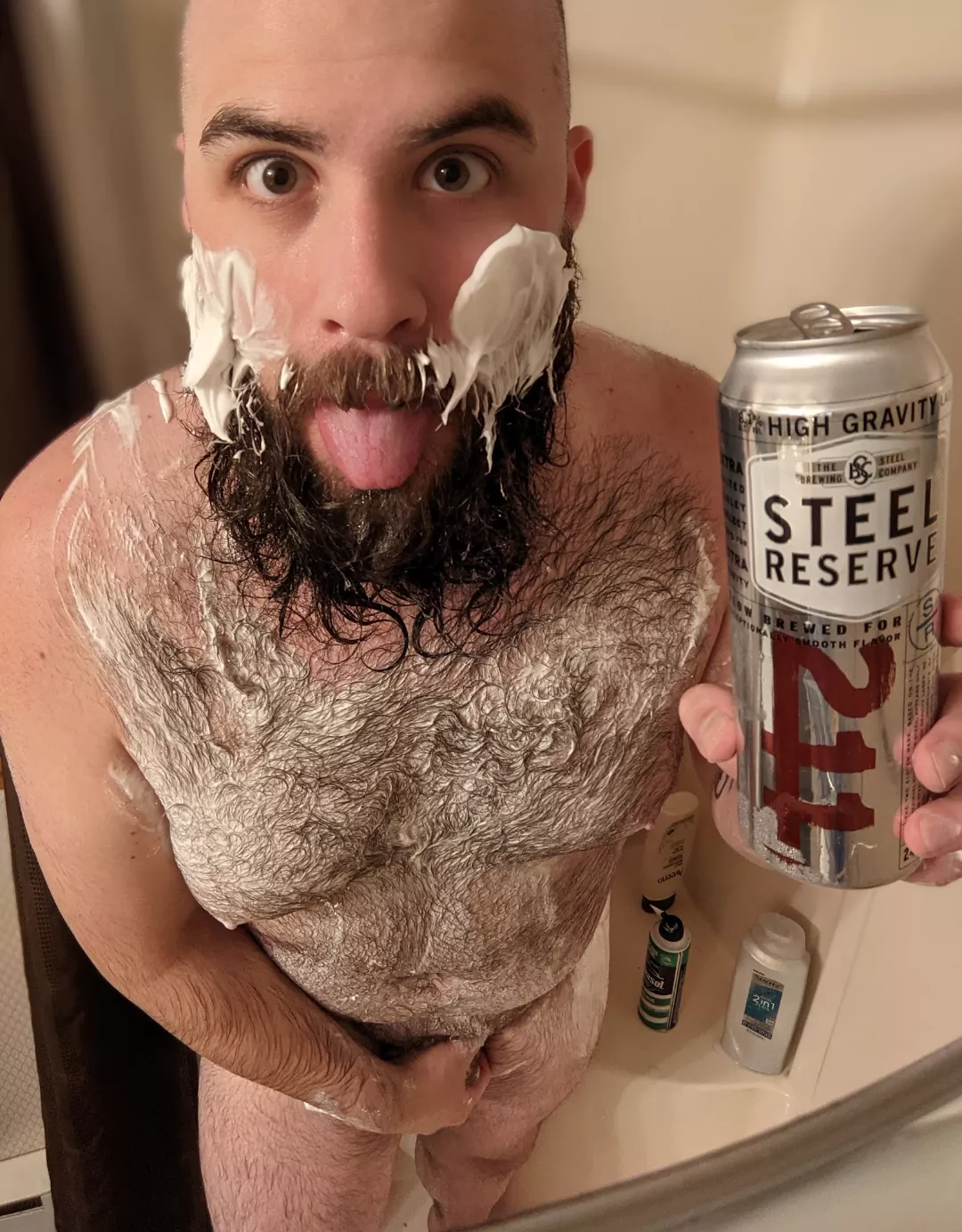 Two birds, one ain't I. Pregaming and shaving!
