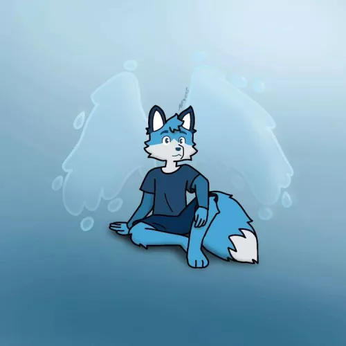 Updated my fursona with wings.