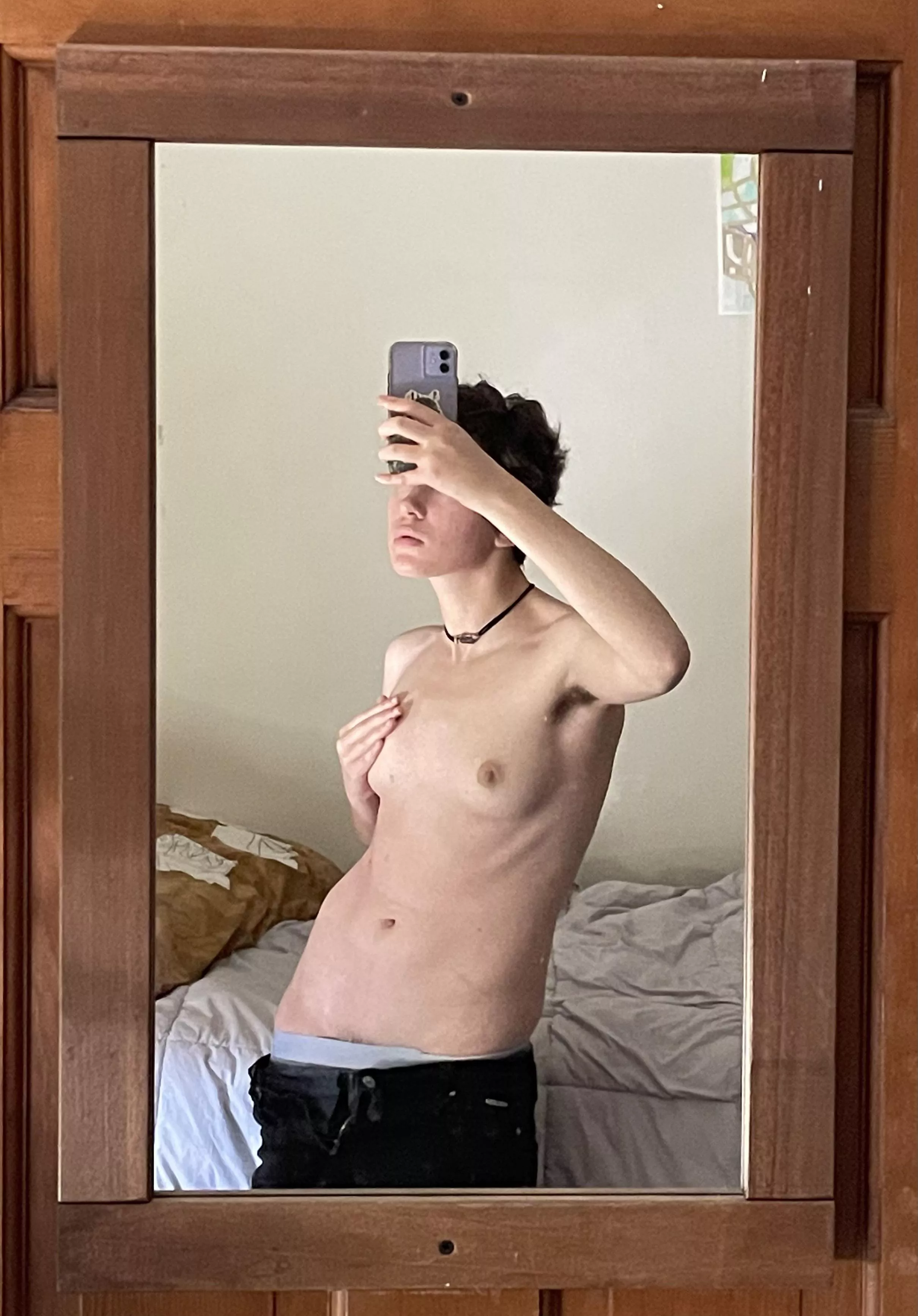 You may not be able to pull on it, but it definitely stays out of the way