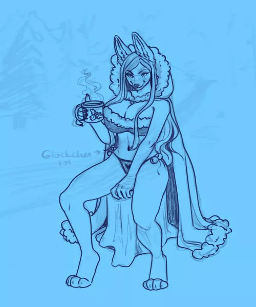 Commission WIP - Wintery Pinup for Founntain on FA