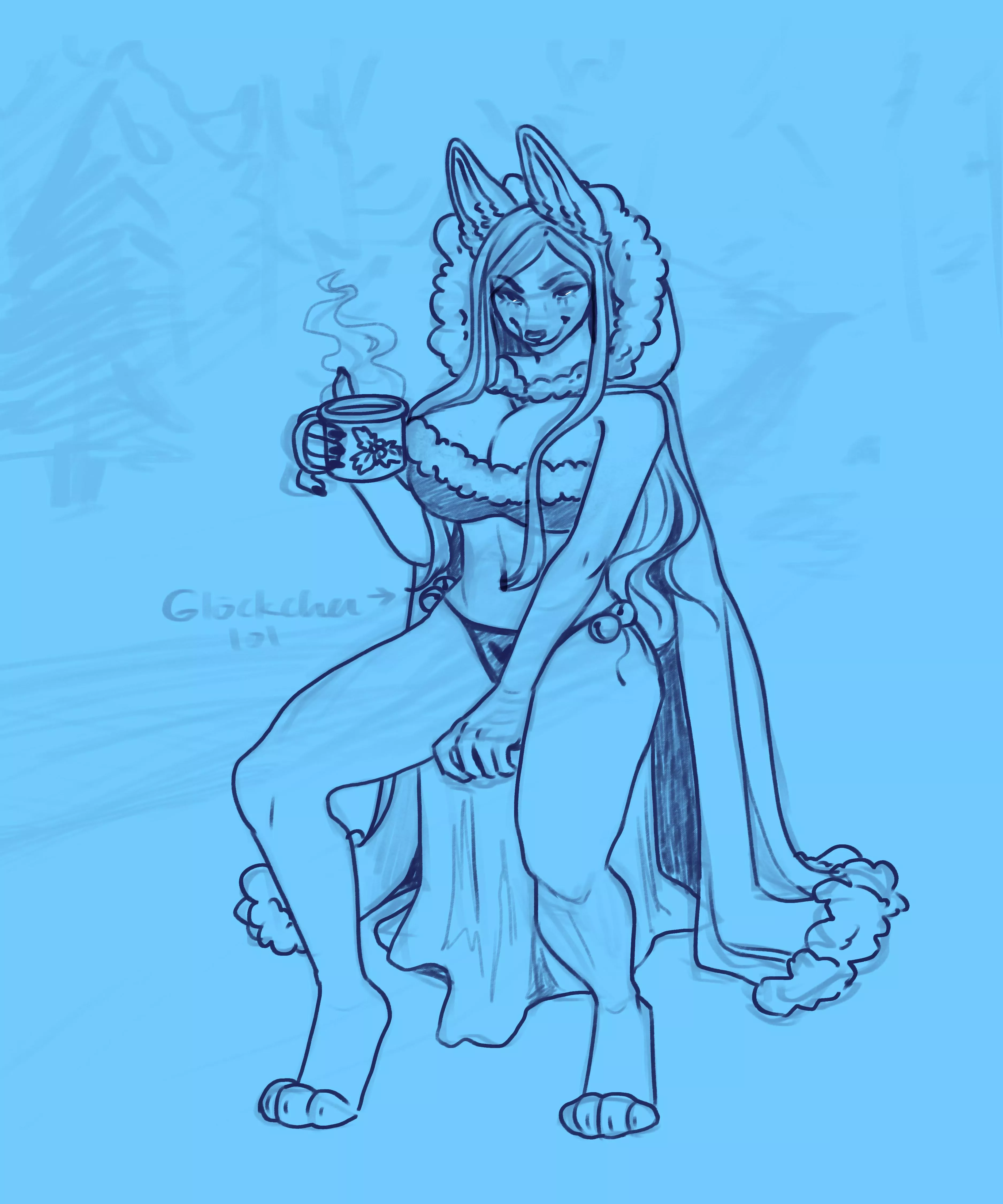 Commission WIP - Wintery Pinup for Founntain on FA
