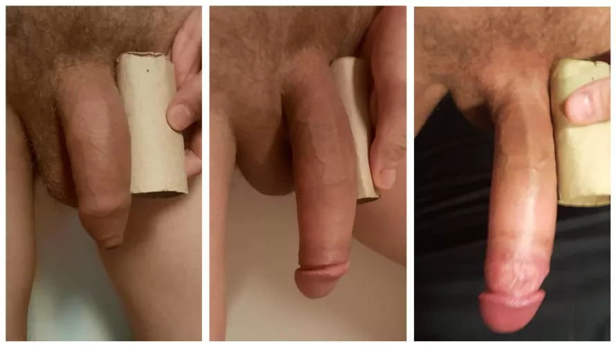 Compared my own soft, semi and hard cock next to each other