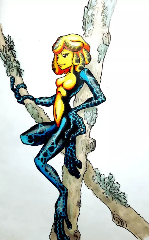 Cute little frog girl