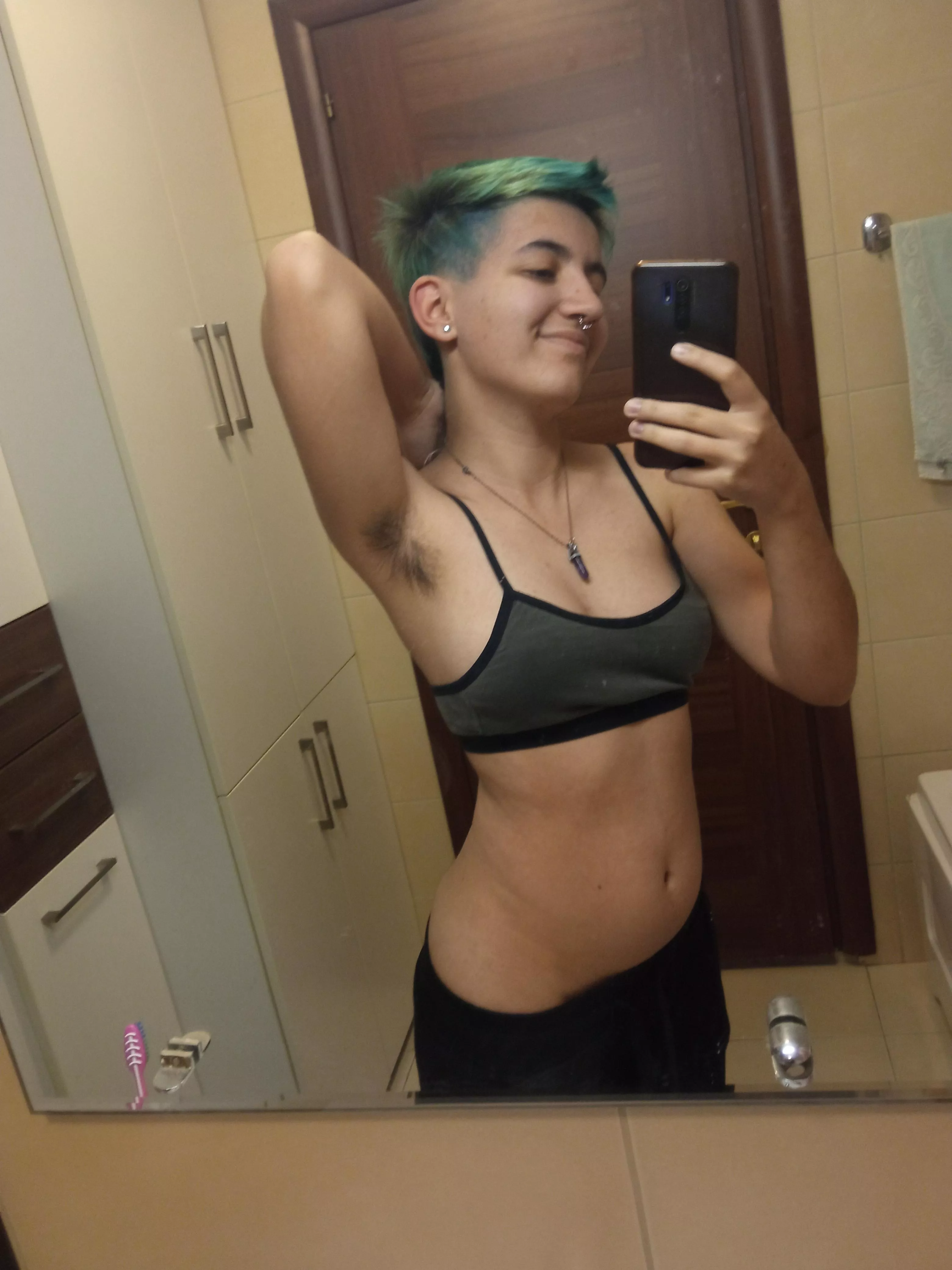 I ran out of hair dye so I couldn't dye my pits, but they still look great!