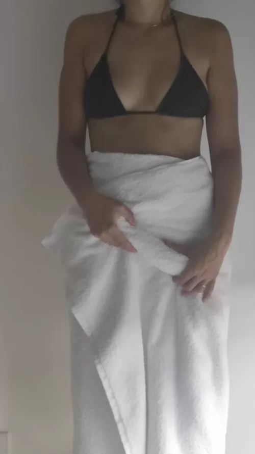 I think you can imagine what I have underneath this towel