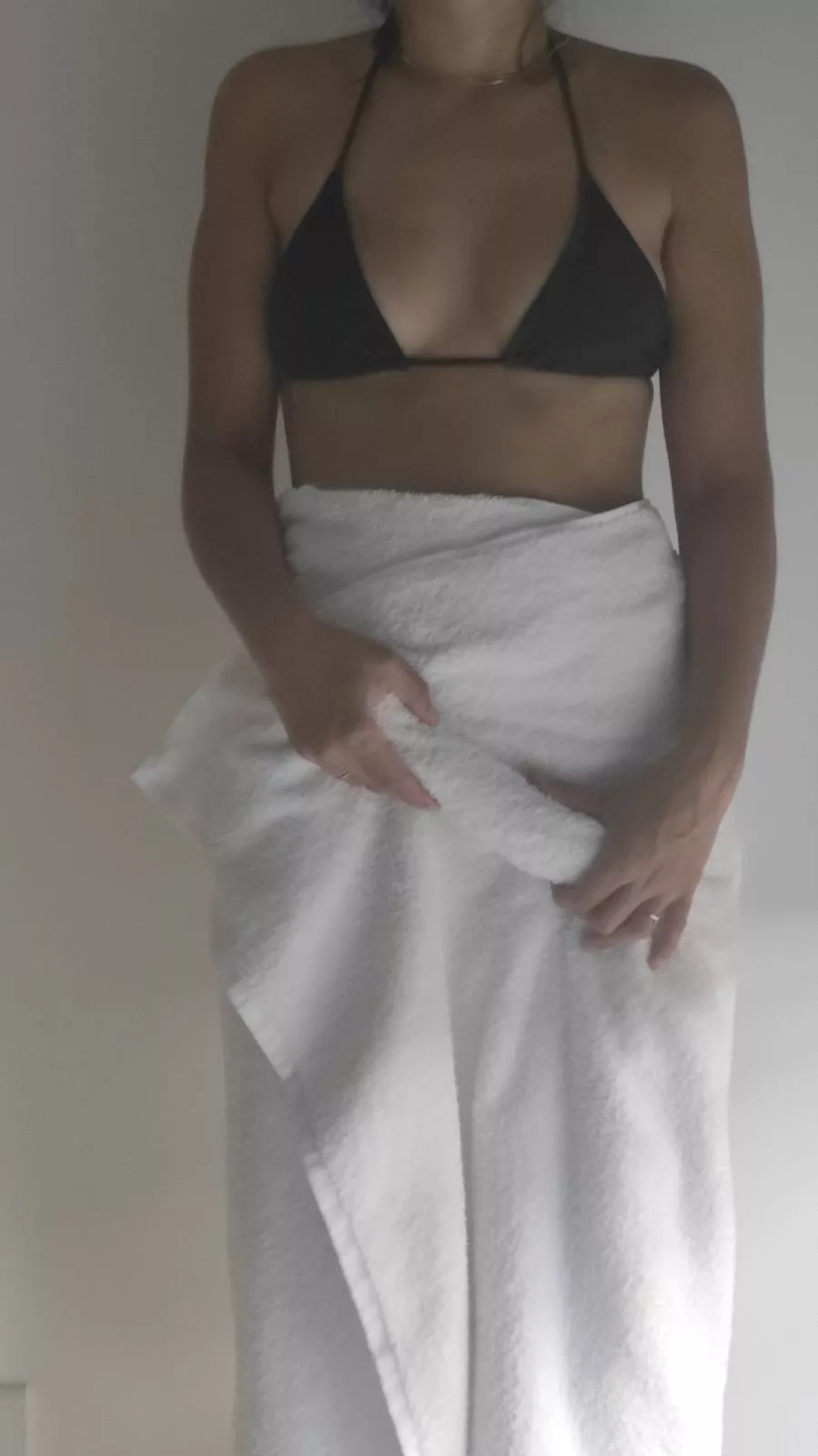 I think you can imagine what I have underneath this towel