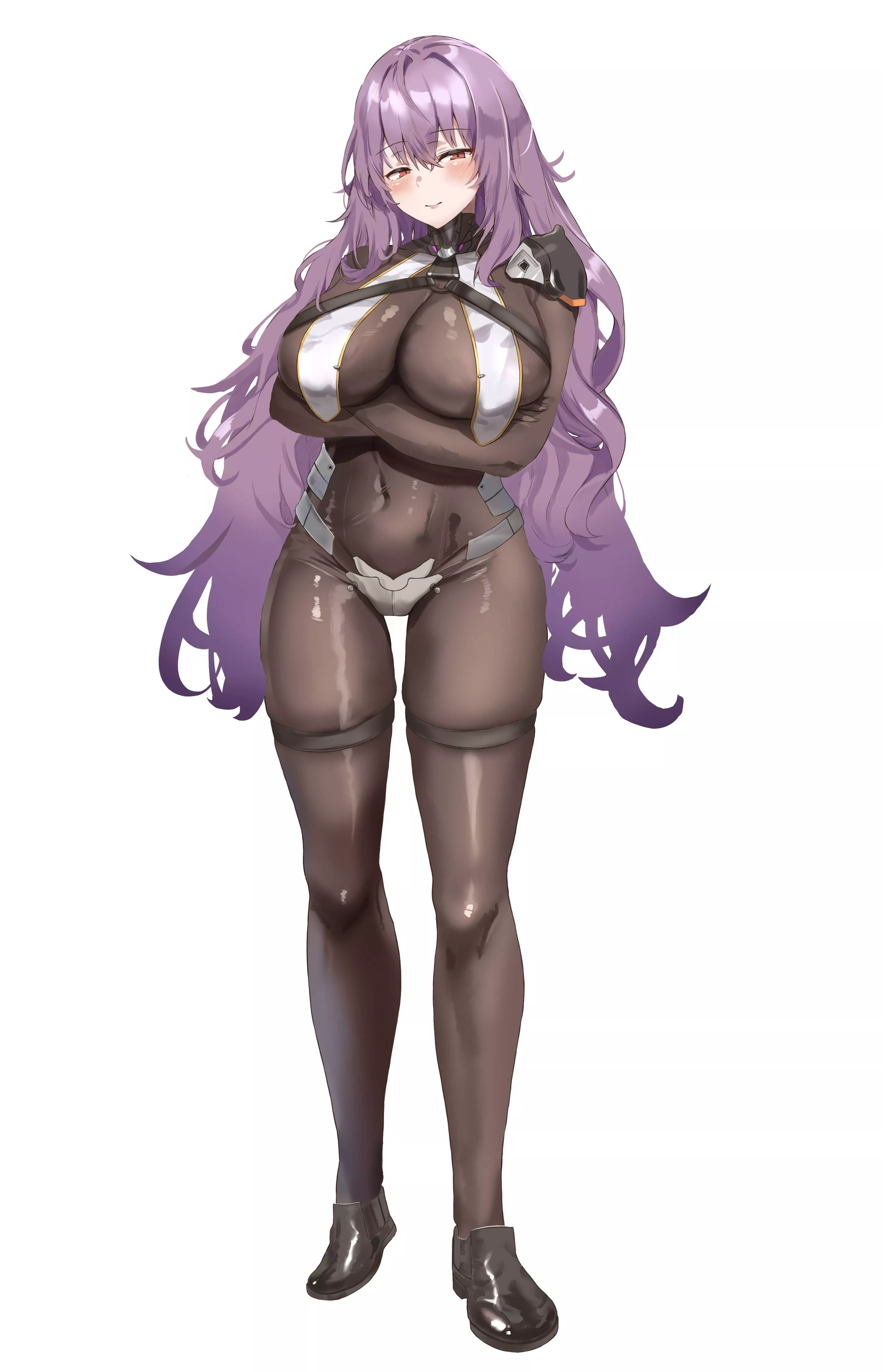 Latex Bodysuit & Loafers