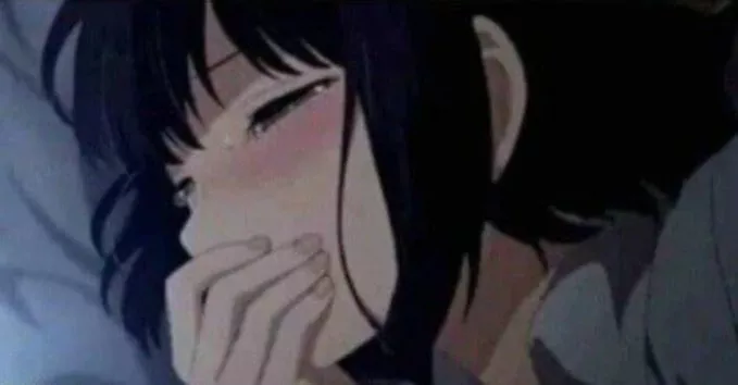 LF Color Source: 1girl, black hair, black eyes, blush, moith covered with hand