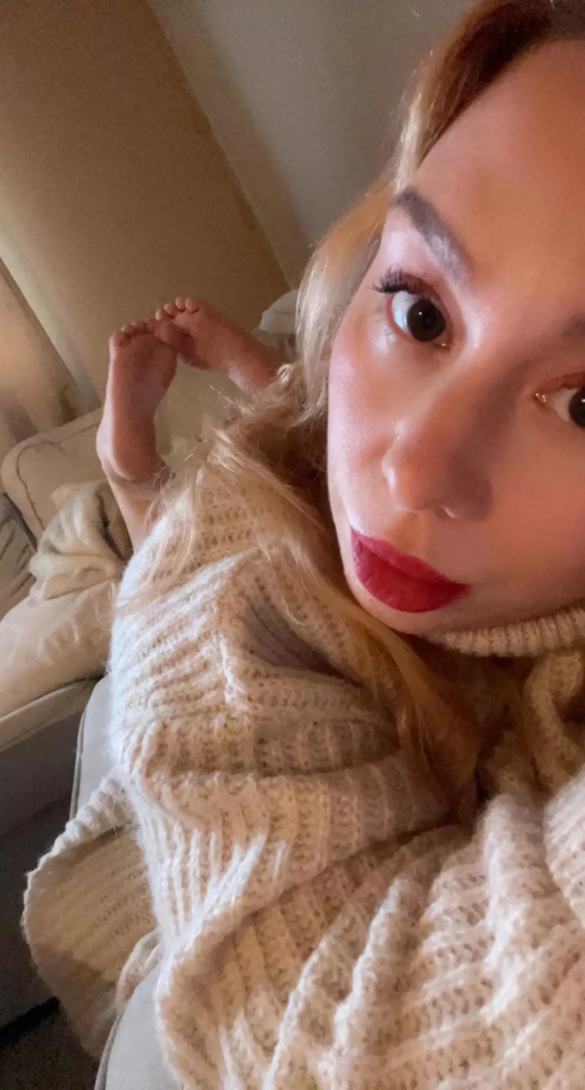 Lick my feet, and then I