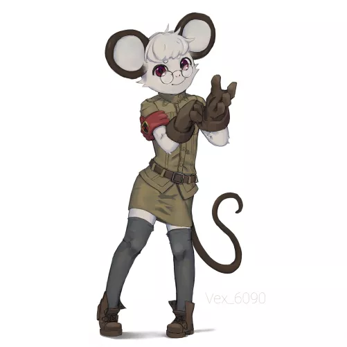 OC cosplaying as Seras Victoria - Art commissioned by @Ciscojuin on twitter (Art by me, Vex_6090)