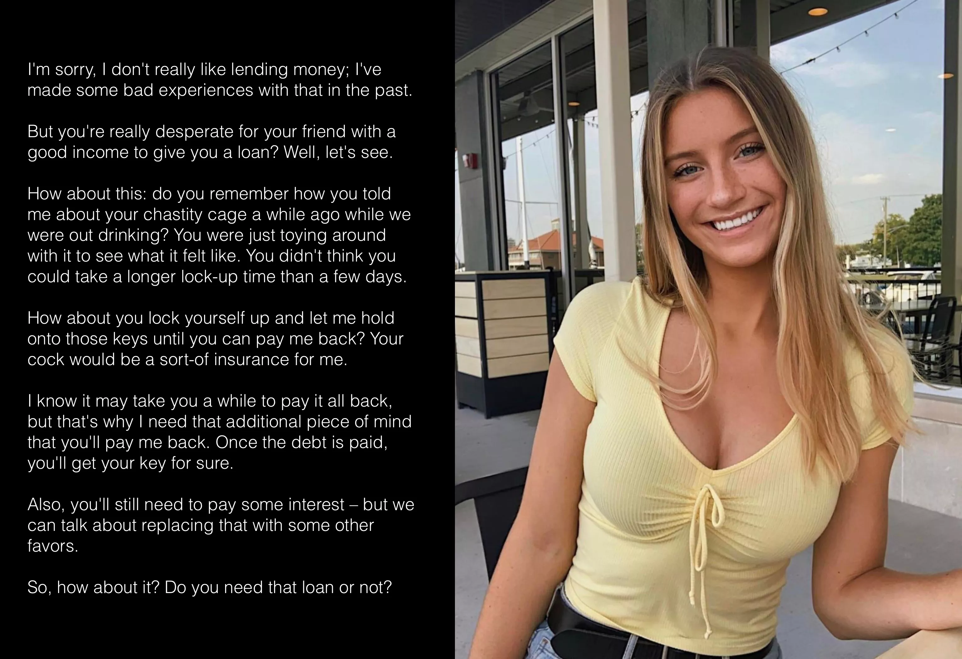 She just needs assurances