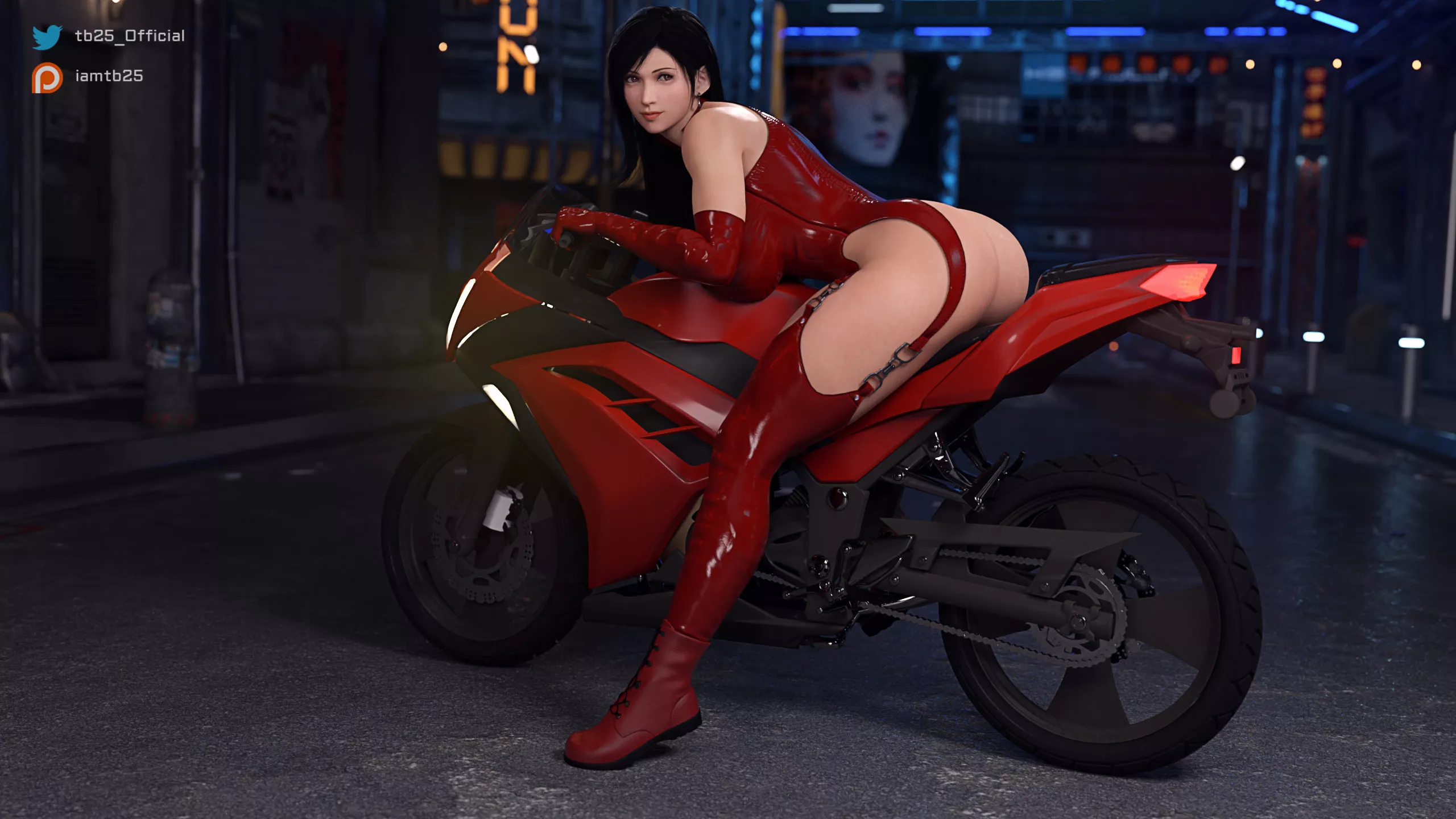 Tifa Red Latex Outfit (TB25)