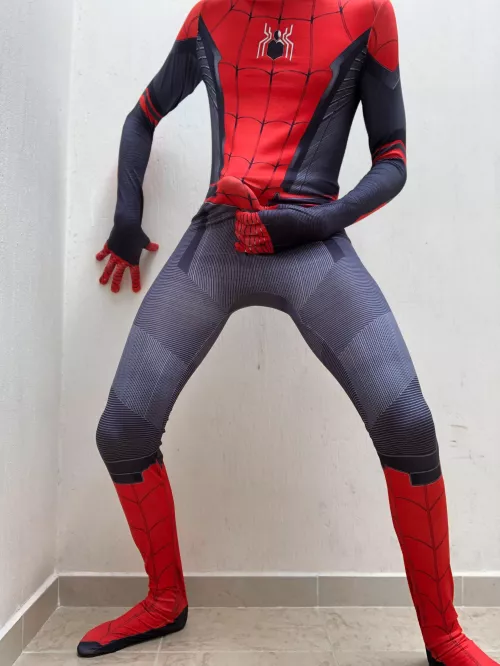 Wanna see me cum in my Spiderman suit? I would love to be fucked while wearing this
