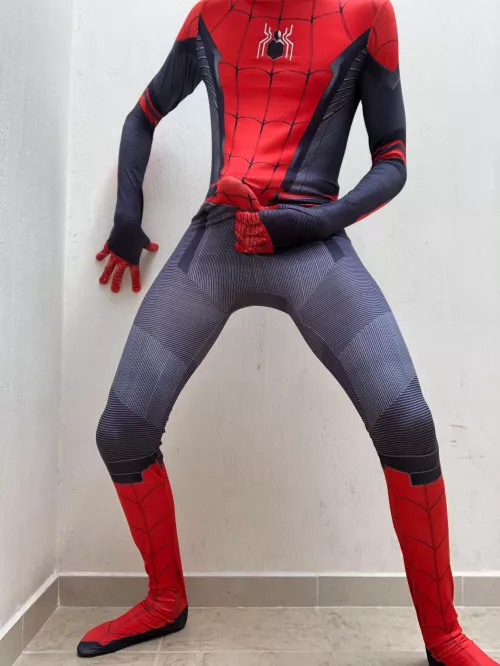 Wanna see me cum in my Spiderman suit? I would love to be fucked while wearing this