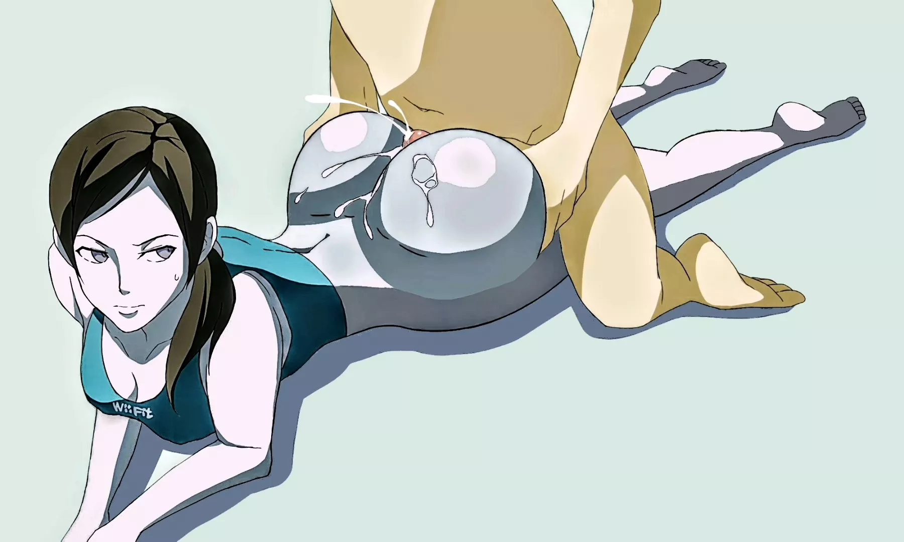 Wii Fit Trainer is using her Fat Ass to give a nice assjob as a reward for her client's hard work