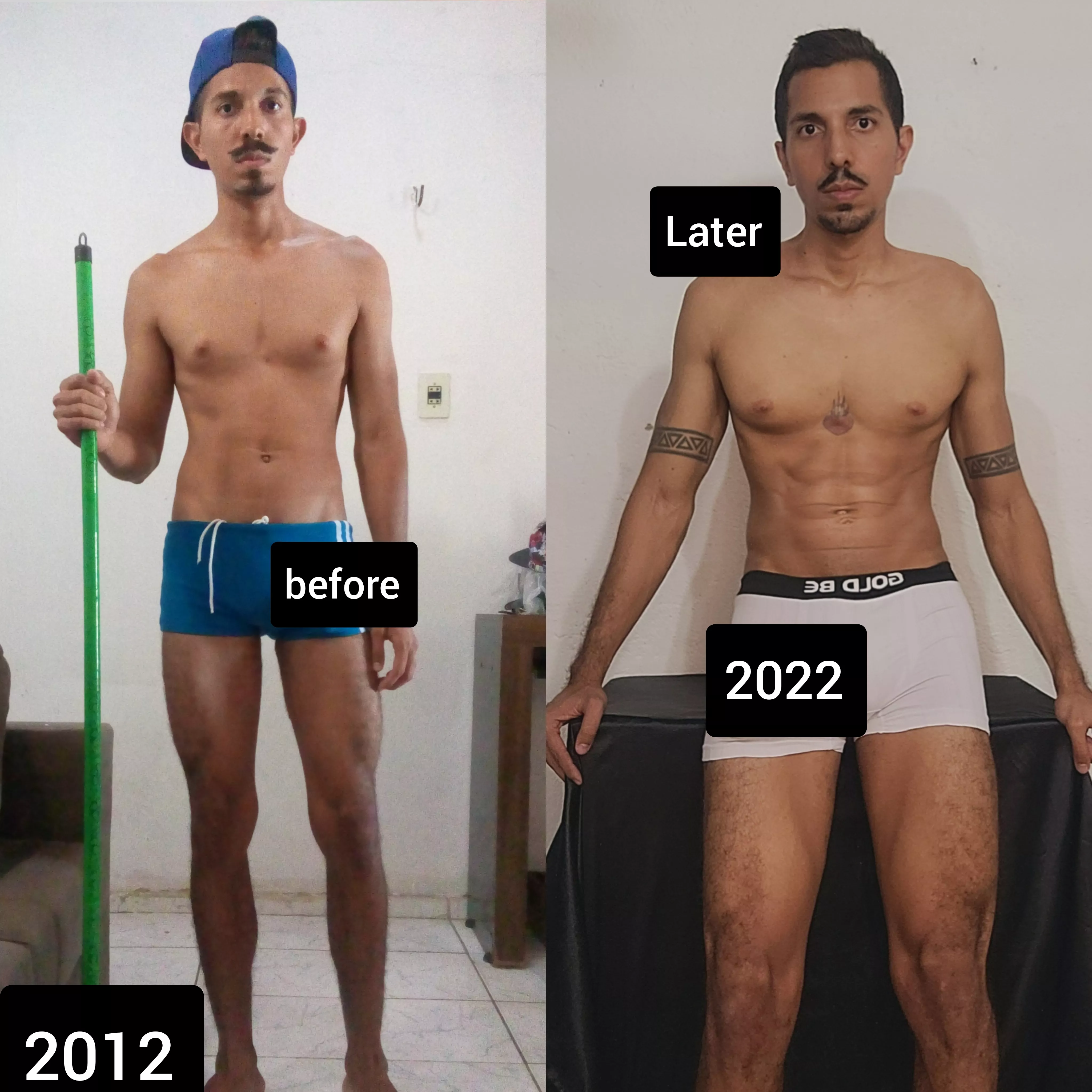 2012 vs 2022 (before and after)❤️💪🏽🏋‍♂️🏳️‍🌈