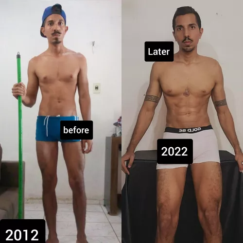 2012 vs 2022 (before and after)❤️💪🏽🏋‍♂️🏳️‍🌈