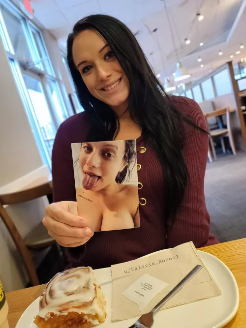 At Lunch, Showing off the mess I made the night before