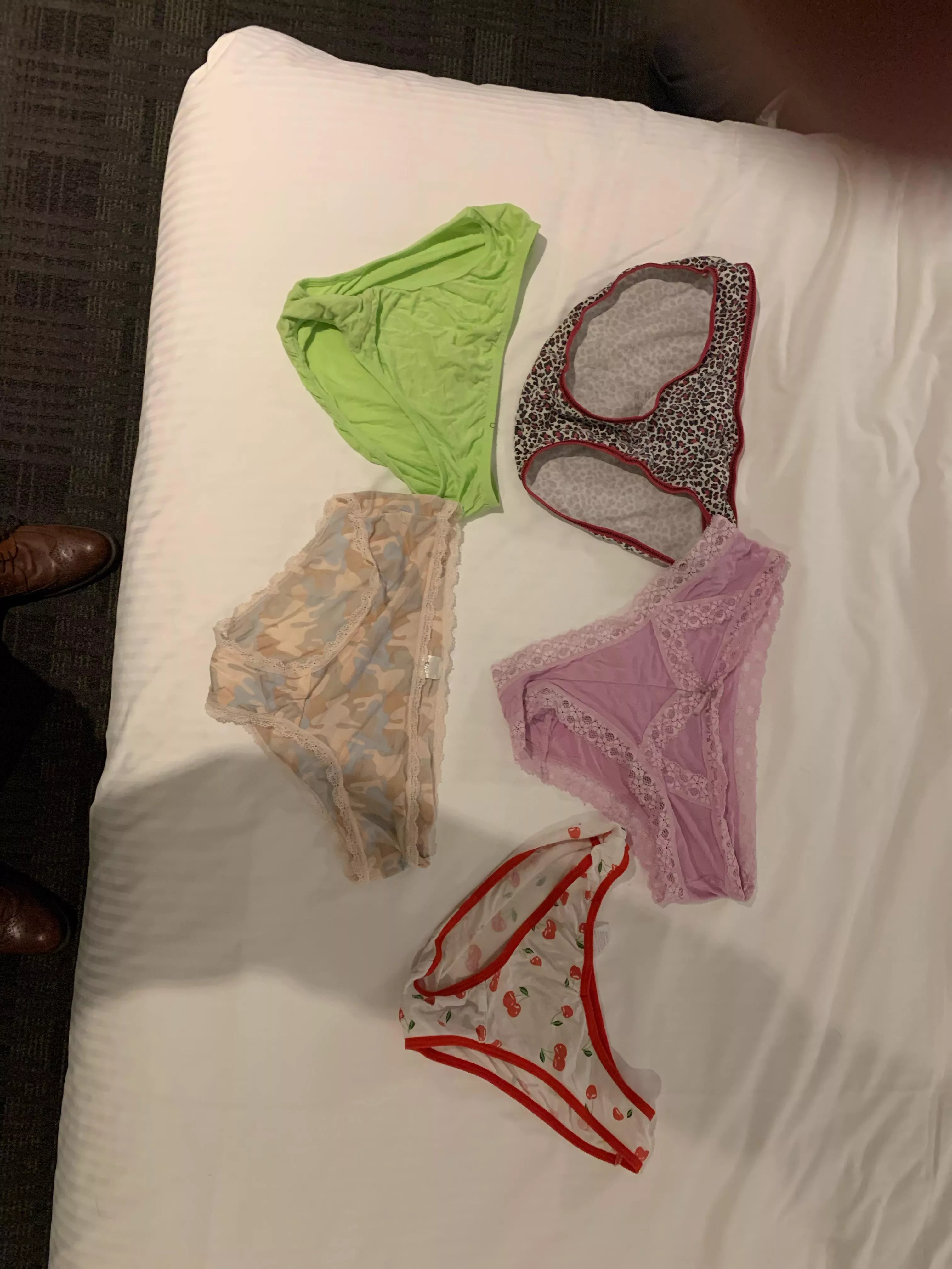 Being naughty in a hotel room. Pick some panties for me!! Dm