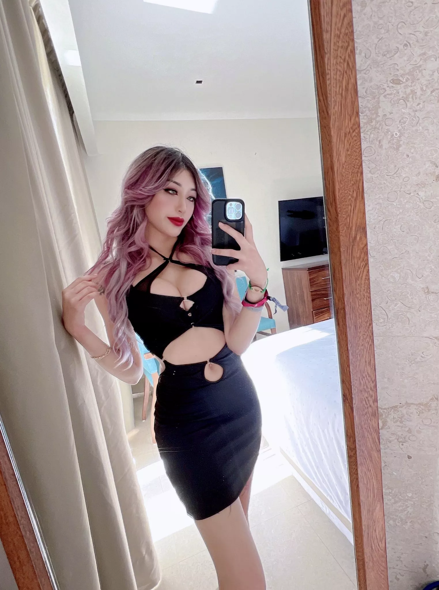 Black Dress Funky Hair