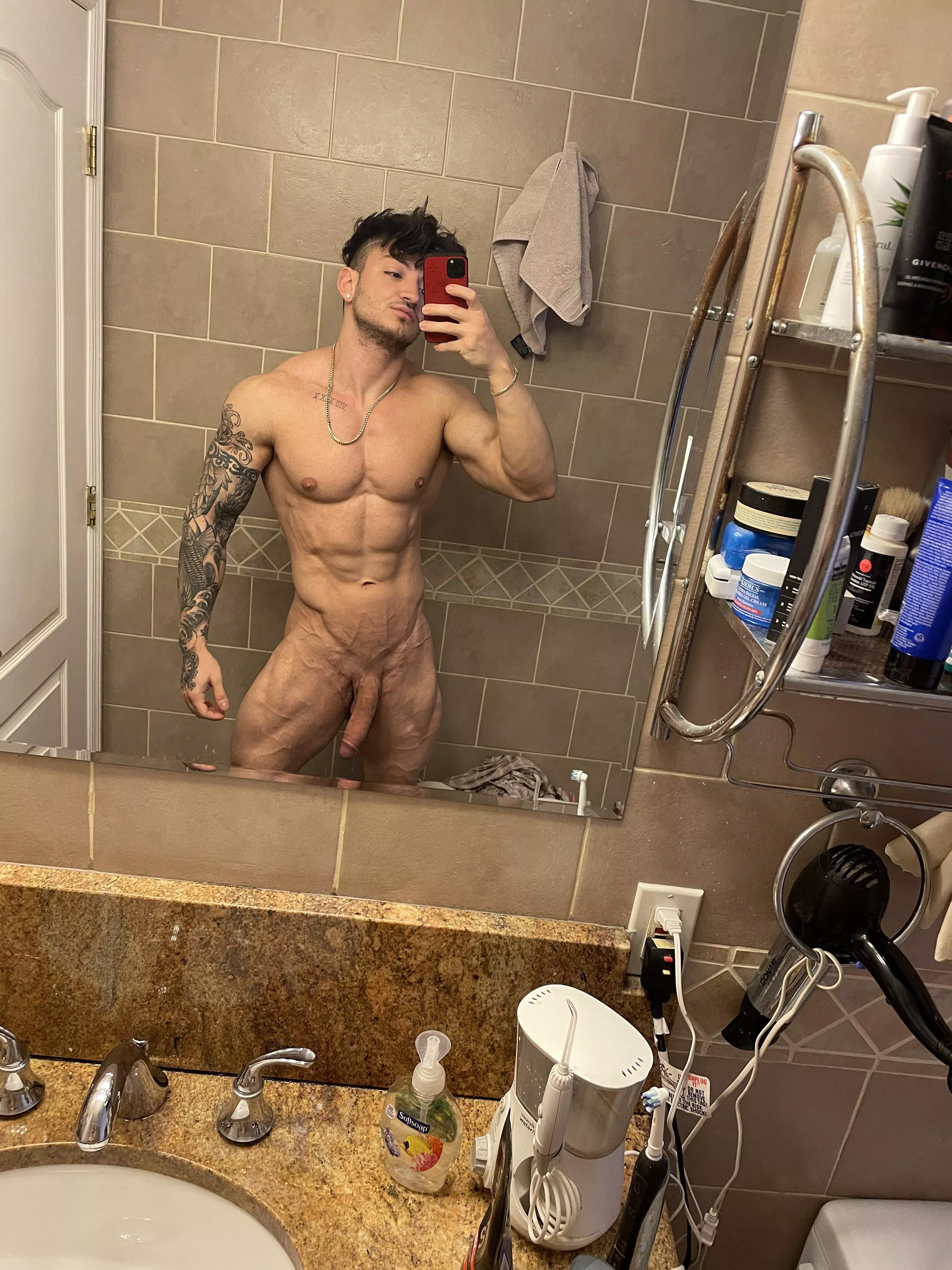 Can you stroke my 9” cock while sucking my balls too??