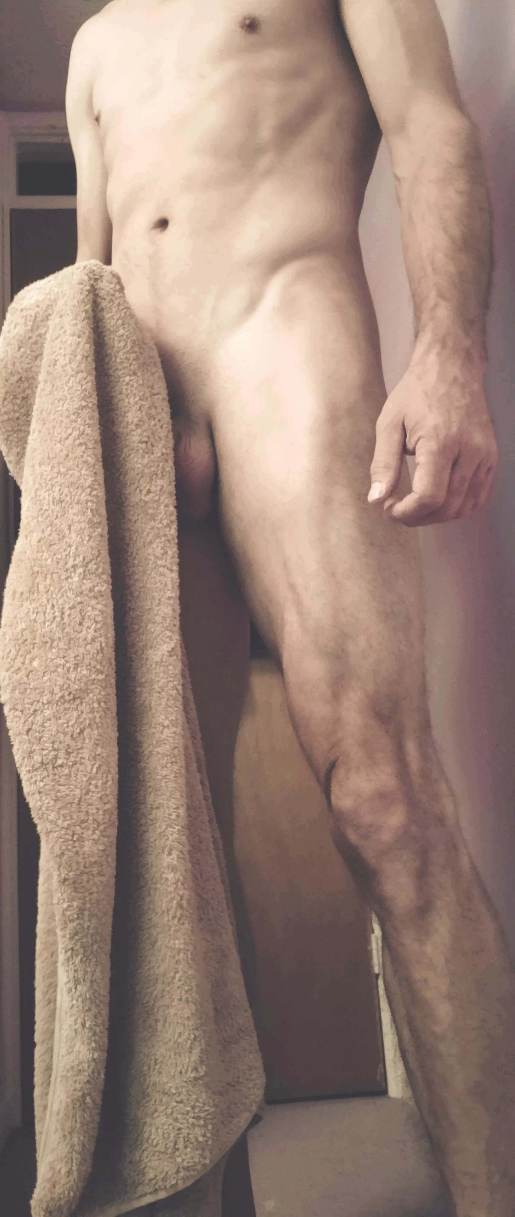 Fresh out of the shower.