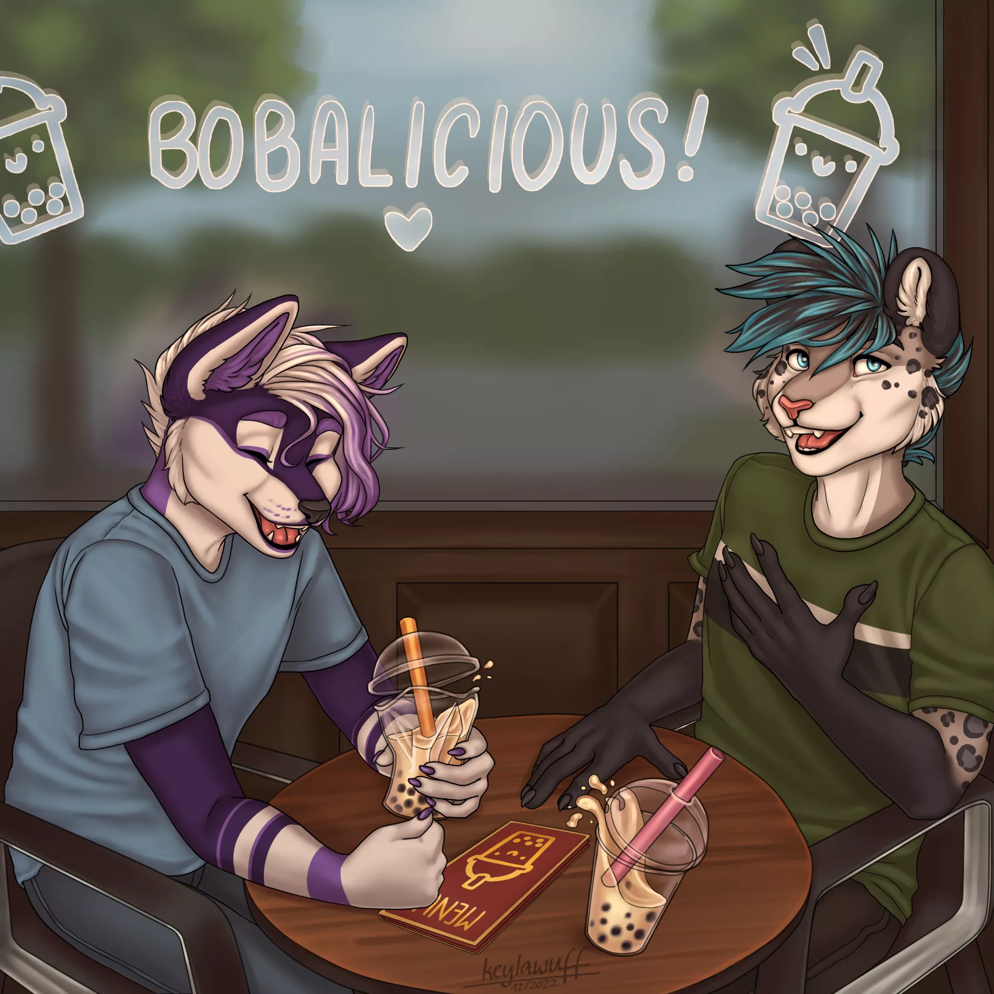 Getting Boba with a Friend c: | Commission for snowflakethesnowleopard on FA