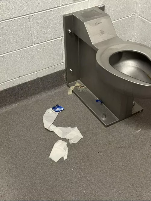 I always check this park bathroom while I’m out running. Looks like I just missed the action.