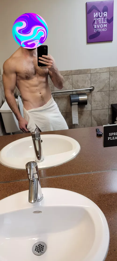 (M) Wonder if I could find a smaller towel.
