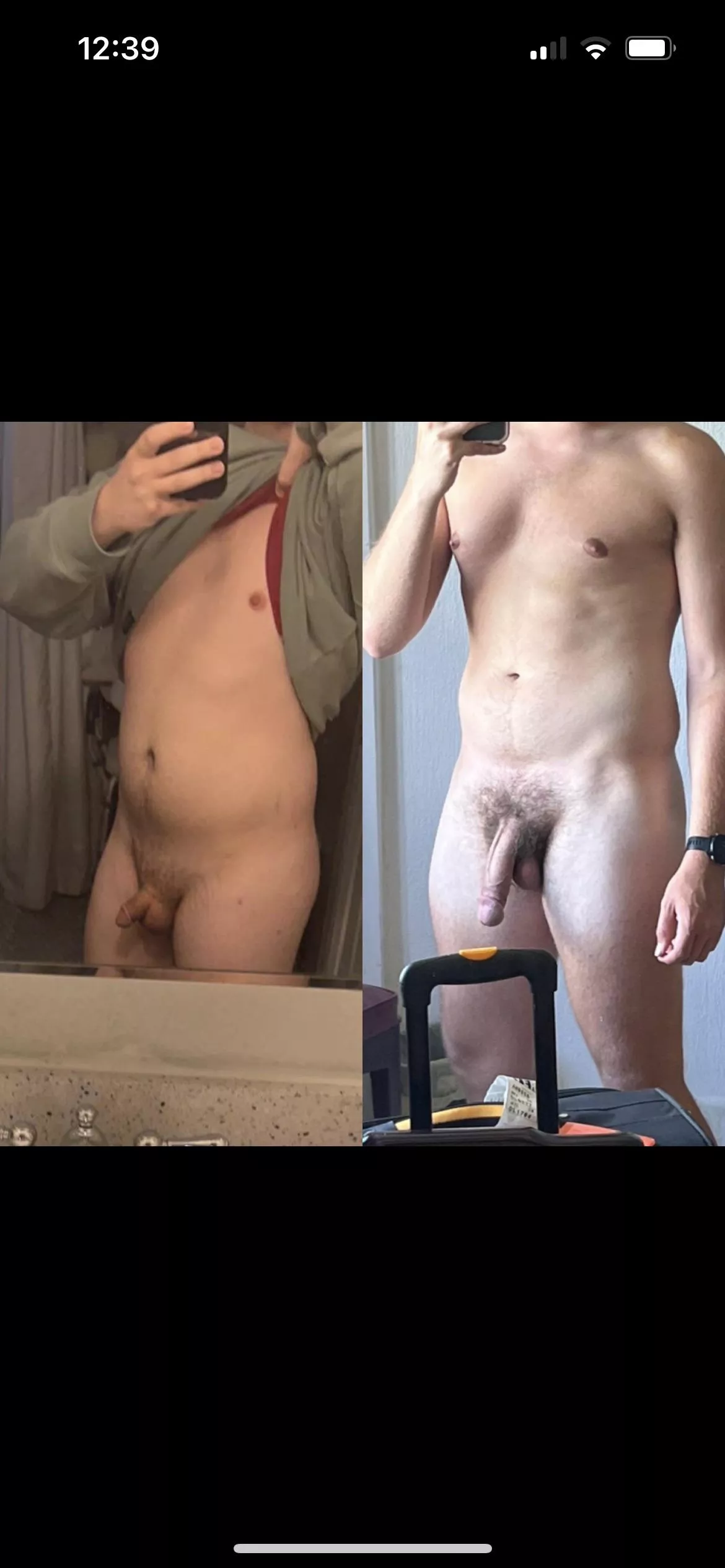 Me on the left being completely oust sized by MR Freaky Deaky (right)