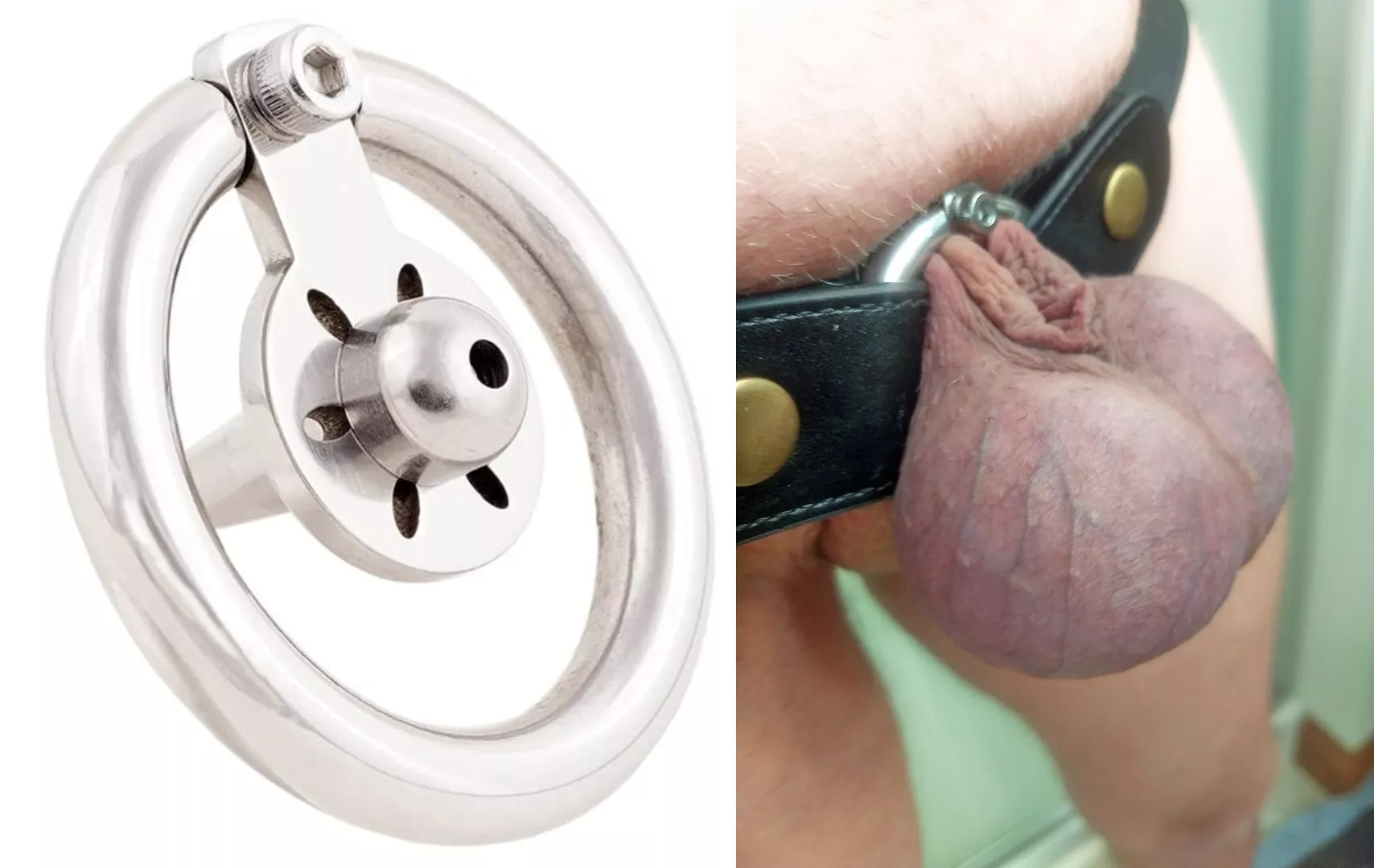 My Cuck Hubby's new INVERTED cage - I guess they mean it when they call it Inverted? LOL