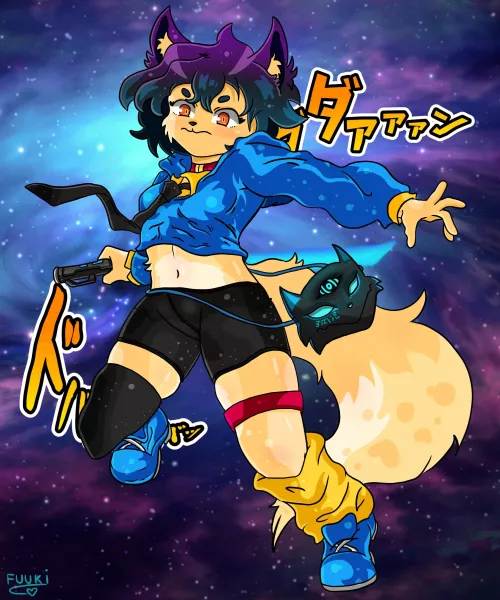 Recent drawing I made, she looks determined to cut you down~! (Fuuki).