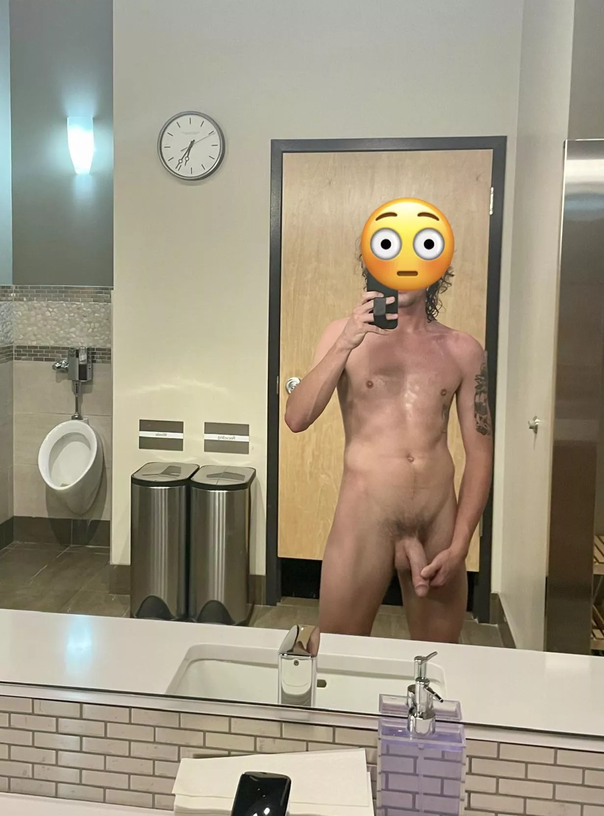 Sweaty and engorged after yoga in the locker room ;)