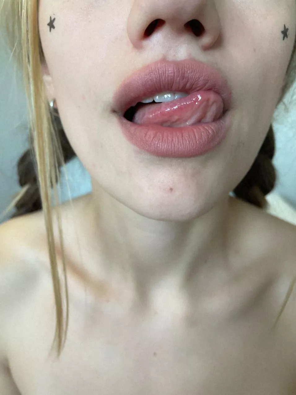 Take out your dick and move it over my lips