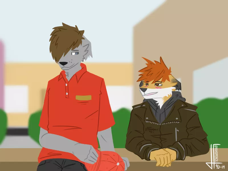 talking with him during his lunch break