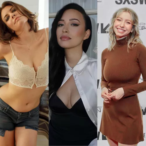 The ladies of The Walking Dead get me so hard. [Lauren Cohan, Christian Serratos, Katelyn Nacon]